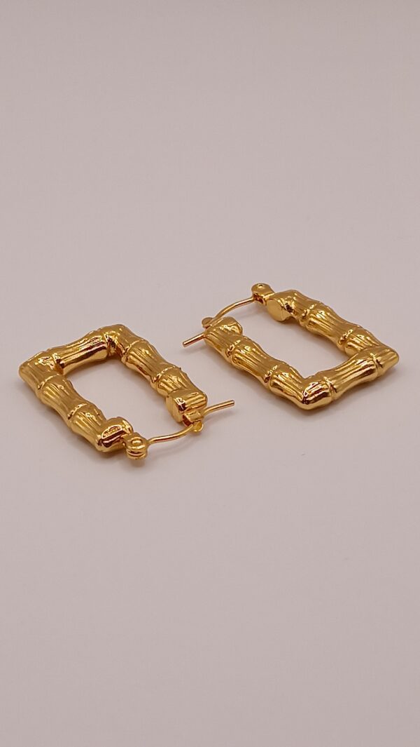 Boucles d'Oreilles en Acier Femme du Monde BAMBOU – Image 2