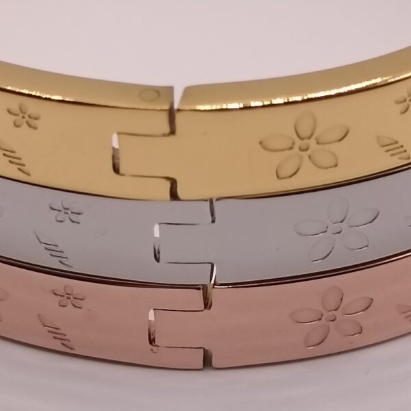 Bracelets acier couleurs argent / doré / rose femme SABA – Image 3