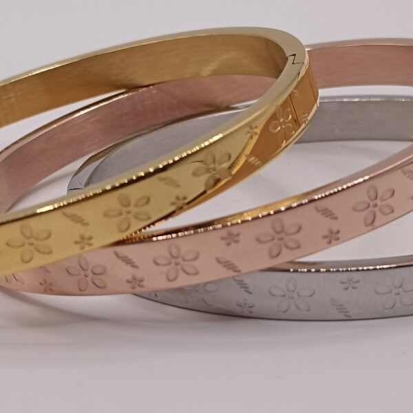 Bracelets acier couleurs argent / doré / rose femme SABA – Image 2