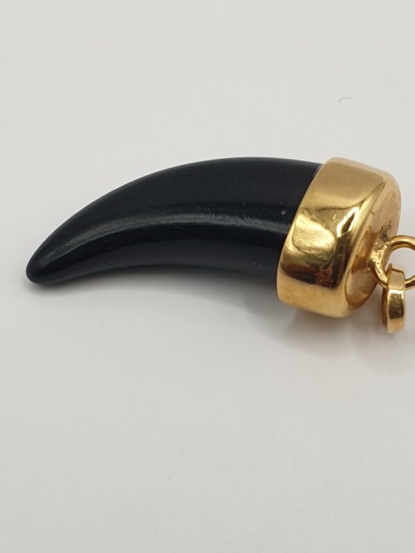 Pendentif plaqué or CORNE NOIR – Image 3
