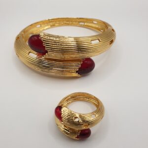 bracelet & bague en plaqué doré ethniques CORNA B , sur moderne-bijoux.fr - Bijoux ethniques et femmes du monde