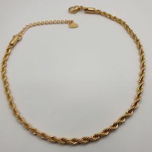 chaine cheville torsadée acier inoxydable, sur moderne-bijoux.fr - Bijoux ethnique et Femmes du monde