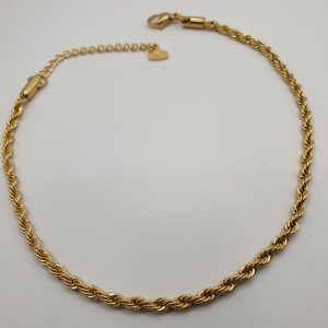 chaine cheville torsadée acier inoxydable, sur moderne-bijoux.fr - Bijoux ethnique et Femmes du monde