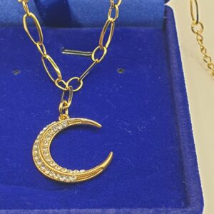 chaine de cou acier inoxydable femme lune, sur moderne-bijoux.fr , Bijoux ethniques et femmes du monde