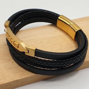 bracelet cuir acier Nathan , sur moderne-bijoux.fr Bijoux ethniques & Femmes du monde