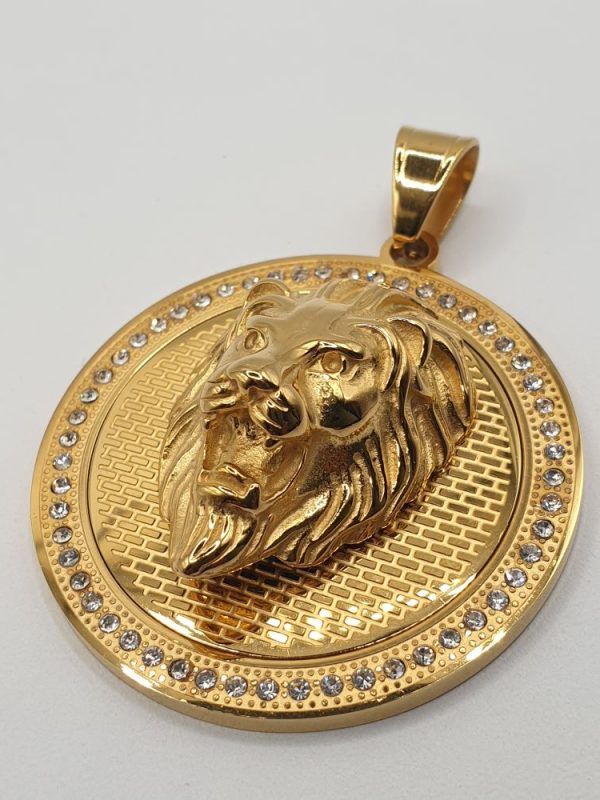 pendentif acier tête de lion , sur moderne-bijoux.fr Bijoux ethniques & Femmes de monde