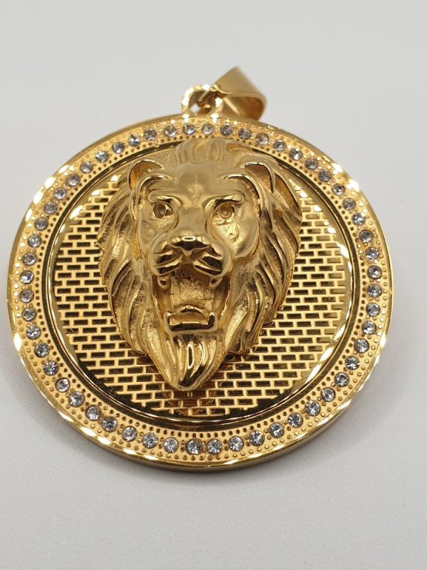 pendentif acier tête de lion , sur moderne-bijoux.fr Bijoux ethniques & Femmes de monde