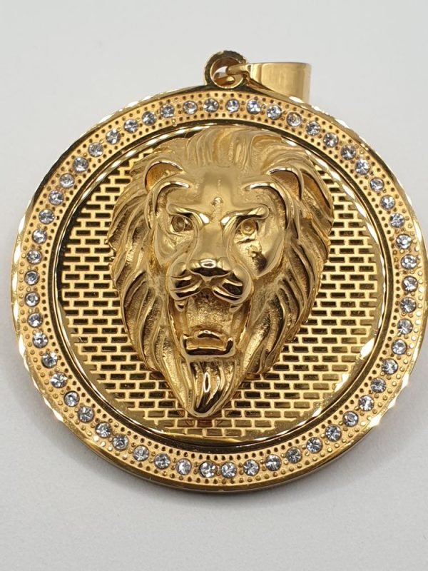 pendentif acier tête de lion , sur moderne-bijoux.fr Bijoux ethniques & Femmes de monde