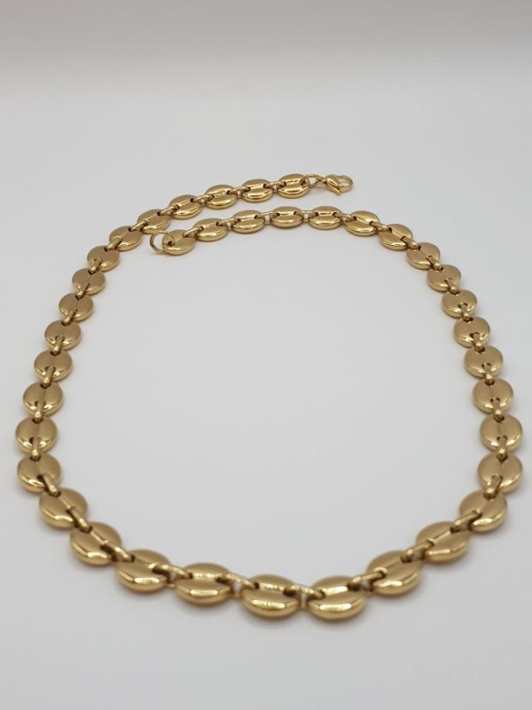 Chaine cou acier inoxydable grain de café , sur moderne-bijoux.fr Bijoux Ethniques & Femmes du monde