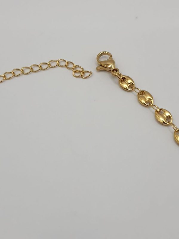 chaine cheville grain de café acier inoxydable, sur moderne-bijoux.fr - Bijoux ethnique & Femmes du monde