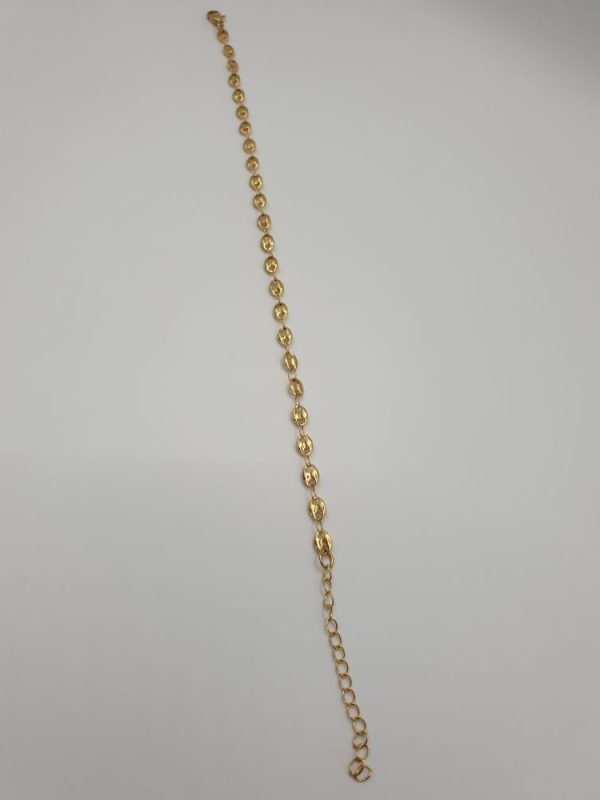 chaine cheville grain de café acier inoxydable, sur moderne-bijoux.fr - Bijoux ethnique & Femmes du monde