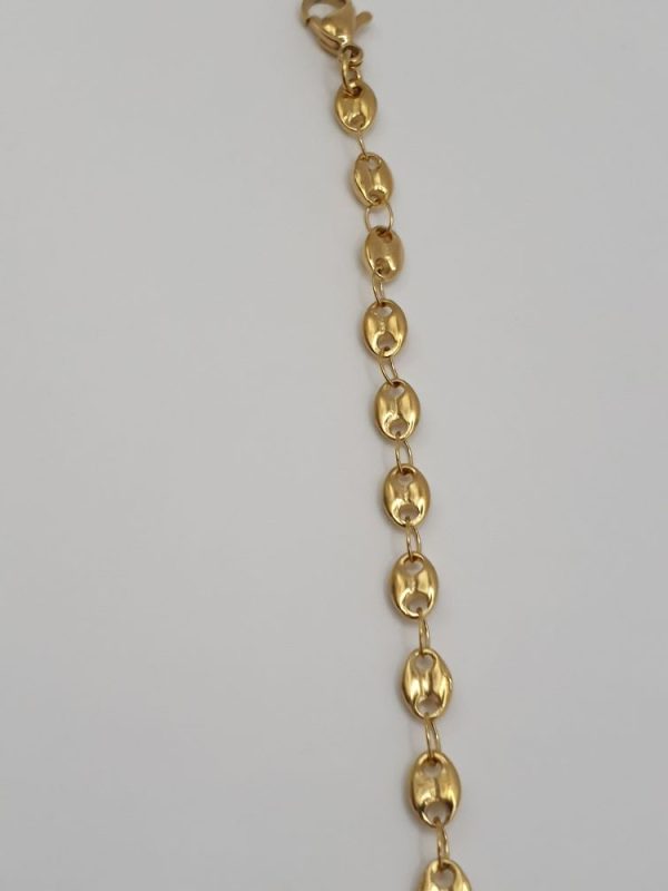 chaine cheville grain de café acier inoxydable, sur moderne-bijoux.fr - Bijoux ethnique & Femmes du monde