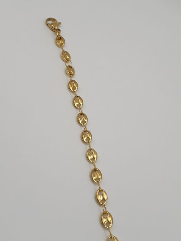chaine cheville grain de café acier inoxydable, sur moderne-bijoux.fr - Bijoux ethnique & Femmes du monde