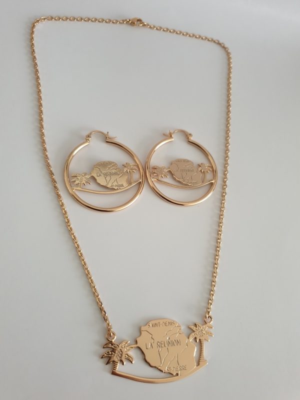 collier boucles bijoux ethniques la reunion cocotiers , sur moderne-bijoux.fr - Bijoux ethniques & Femmes du monde