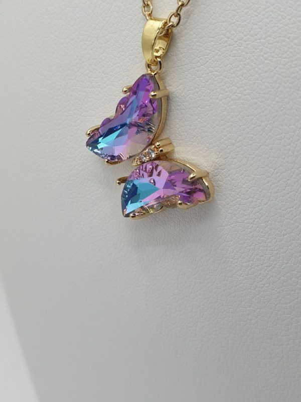 Collier & boucles en acier papillon , sur moderne-bijoux.fr - Bijoux ethniques & Femmes du monde