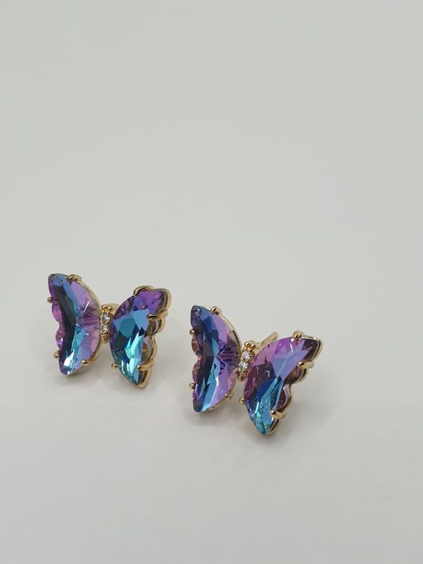 Collier & boucles en acier papillon , sur moderne-bijoux.fr - Bijoux ethniques & Femmes du monde