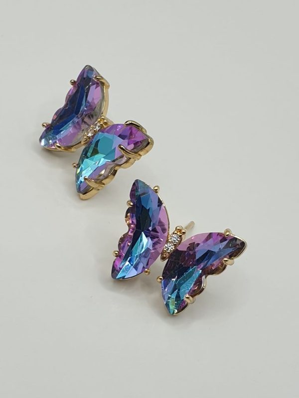 Collier & boucles en acier papillon , sur moderne-bijoux.fr - Bijoux ethniques & Femmes du monde