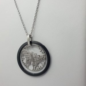 chaine acier inoxydable papillon, sur moderne-bijoux.fr - bijoux ethniques & Femmes du monde