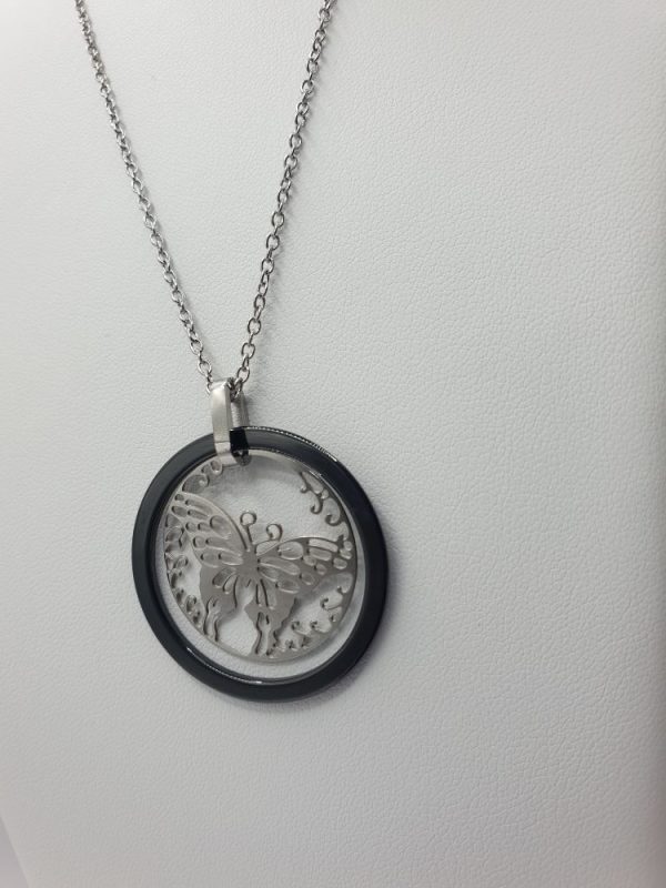 chaine acier inoxydable papillon, sur moderne-bijoux.fr - bijoux ethniques & Femmes du monde