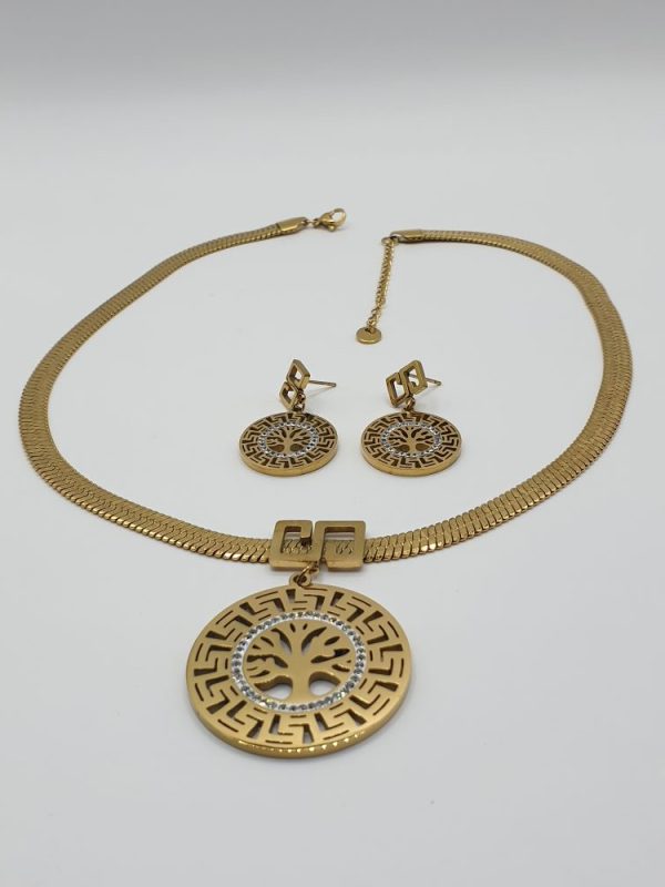 collier & boucles acier inoxydable pillati , sur moderne-bijoux.fr - Bijoux ethniques & Femmes du monde