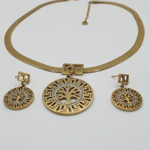 collier & boucles acier inoxydable pillati , sur moderne-bijoux.fr - Bijoux ethniques & Femmes du monde