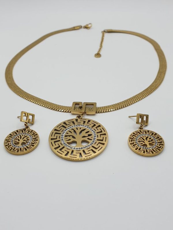 collier & boucles acier inoxydable pillati , sur moderne-bijoux.fr - Bijoux ethniques & Femmes du monde