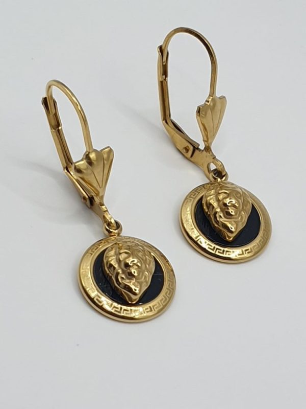 boucles oreilles acier inoxydable lionne , sur moderne-bijoux.fr - Bijoux ethniques & Femmes du monde