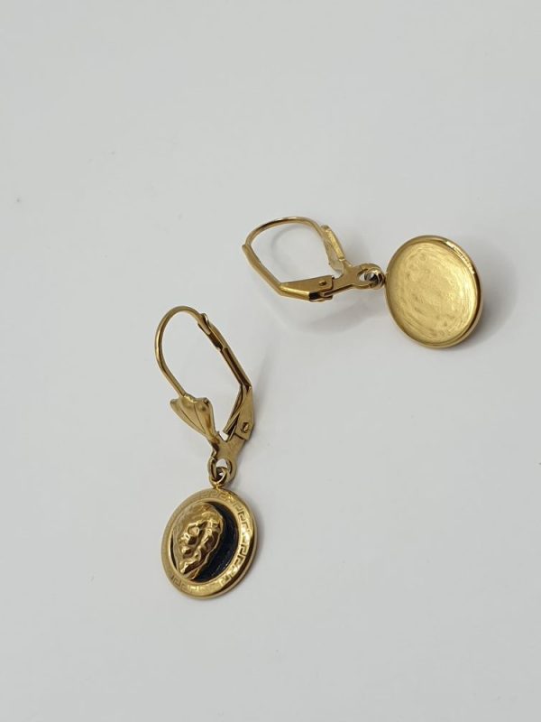 boucles oreilles acier inoxydable lionne , sur moderne-bijoux.fr - Bijoux ethniques & Femmes du monde