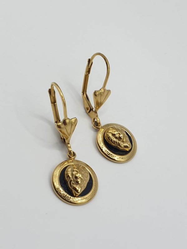 boucles oreilles acier inoxydable lionne , sur moderne-bijoux.fr - Bijoux ethniques & Femmes du monde