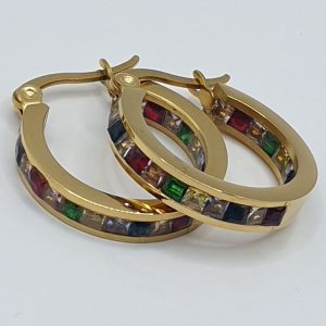 boucles oreilles acier inoxydable olga , sur moderne-bijoux.fr - Bijoux ethniques & Femmes du monde