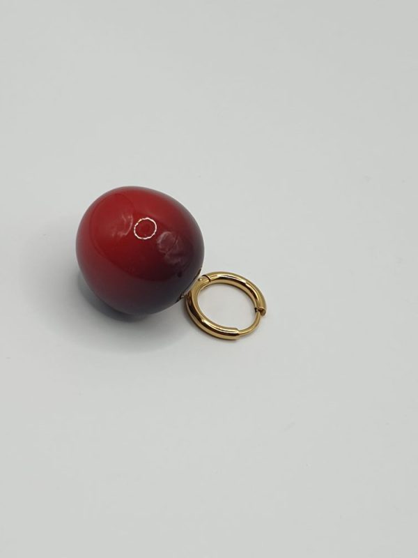 Boucles oreilles acier inoxydable cerise , sur moderne-bijoux.fr - Bijoux ethniques & Femmes du monde
