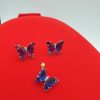 collier boucles acier papillon blue , sur moderne-bijoux.fr - Bijoux ethniques & Femmes du monde