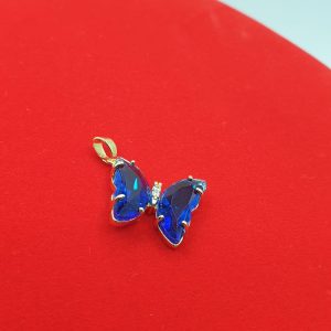 collier boucles acier papillon blue , sur moderne-bijoux.fr - Bijoux ethniques & Femmes du monde