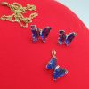 collier boucles acier papillon blue , sur moderne-bijoux.fr - Bijoux ethniques & Femmes du monde