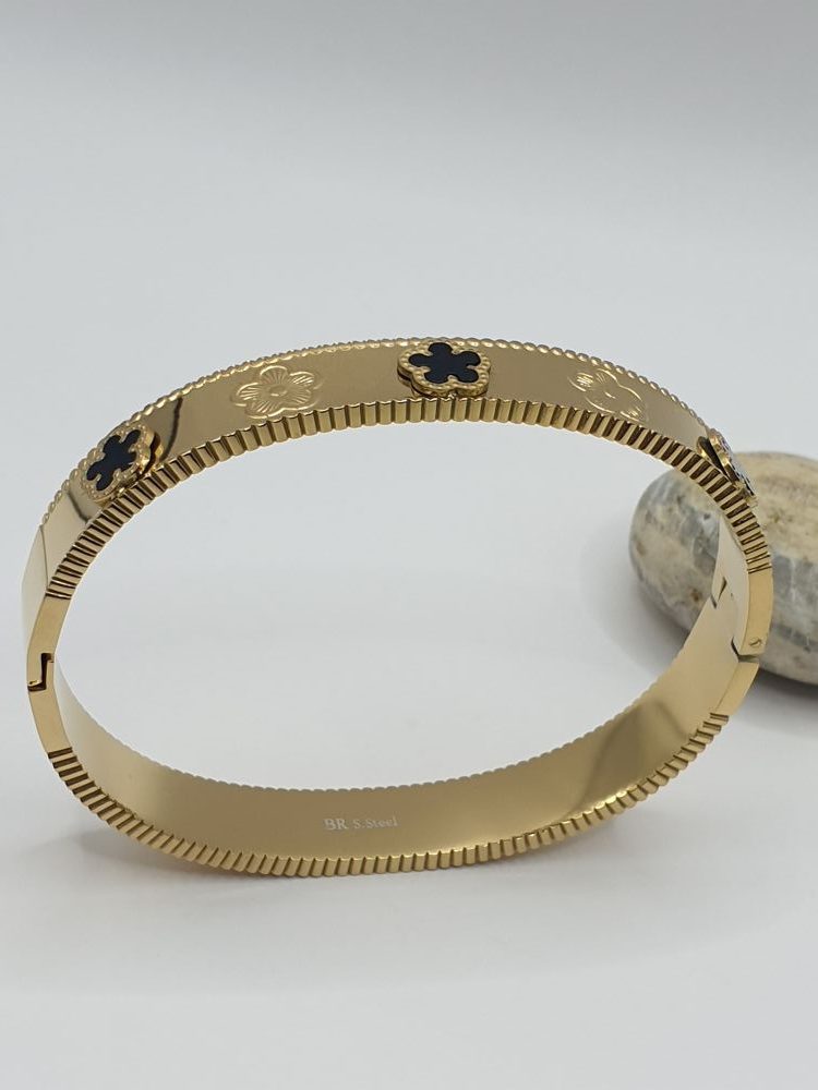 bracelet acier inoxydable fleur , sur moderne-bijoux.fr - Bijoux ethniques & Femmes du monde