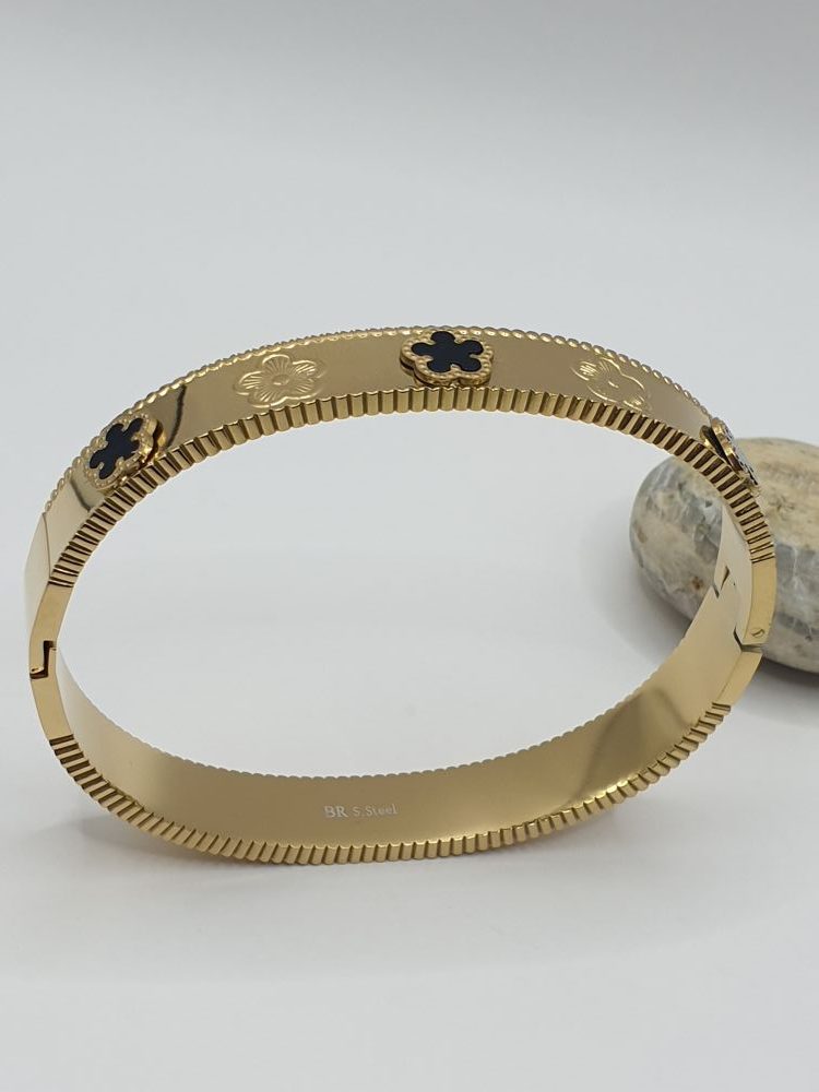 bracelet acier inoxydable fleur , sur moderne-bijoux.fr - Bijoux ethniques & Femmes du monde