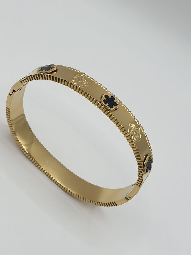 bracelet acier inoxydable fleur , sur moderne-bijoux.fr - Bijoux ethniques & Femmes du monde