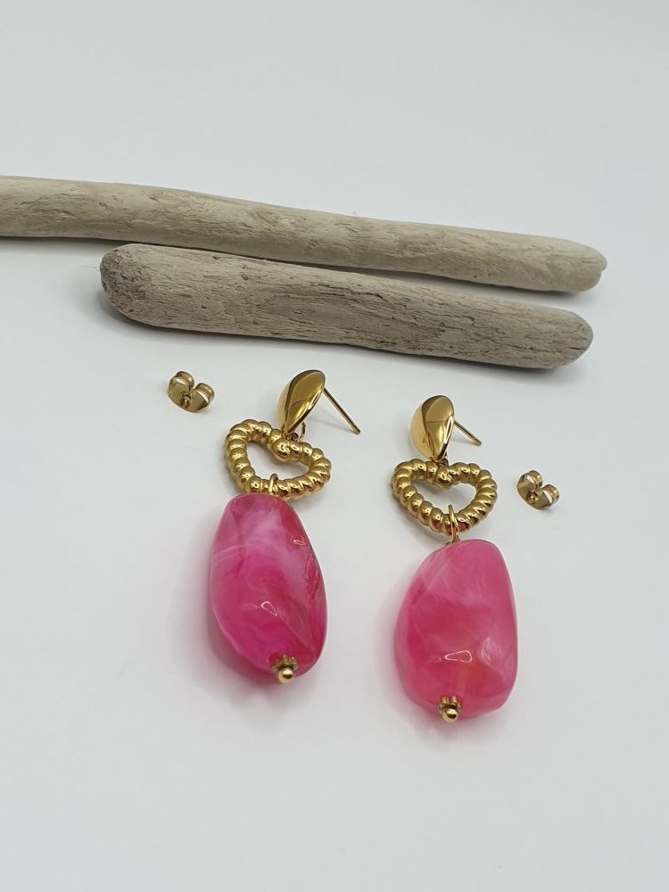 boucles oreilles acier inoxydable tissa , sur moderne-bijoux .fr - Bijoux ethniques & Femmes du monde