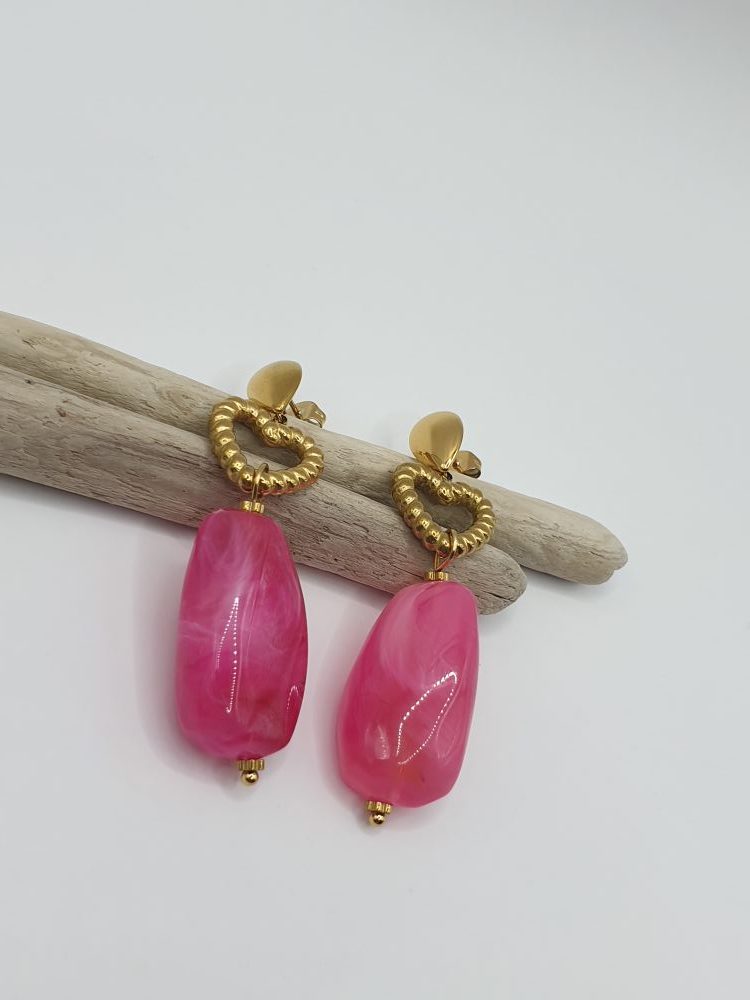 boucles oreilles acier inoxydable tissa , sur moderne-bijoux .fr - Bijoux ethniques & Femmes du monde