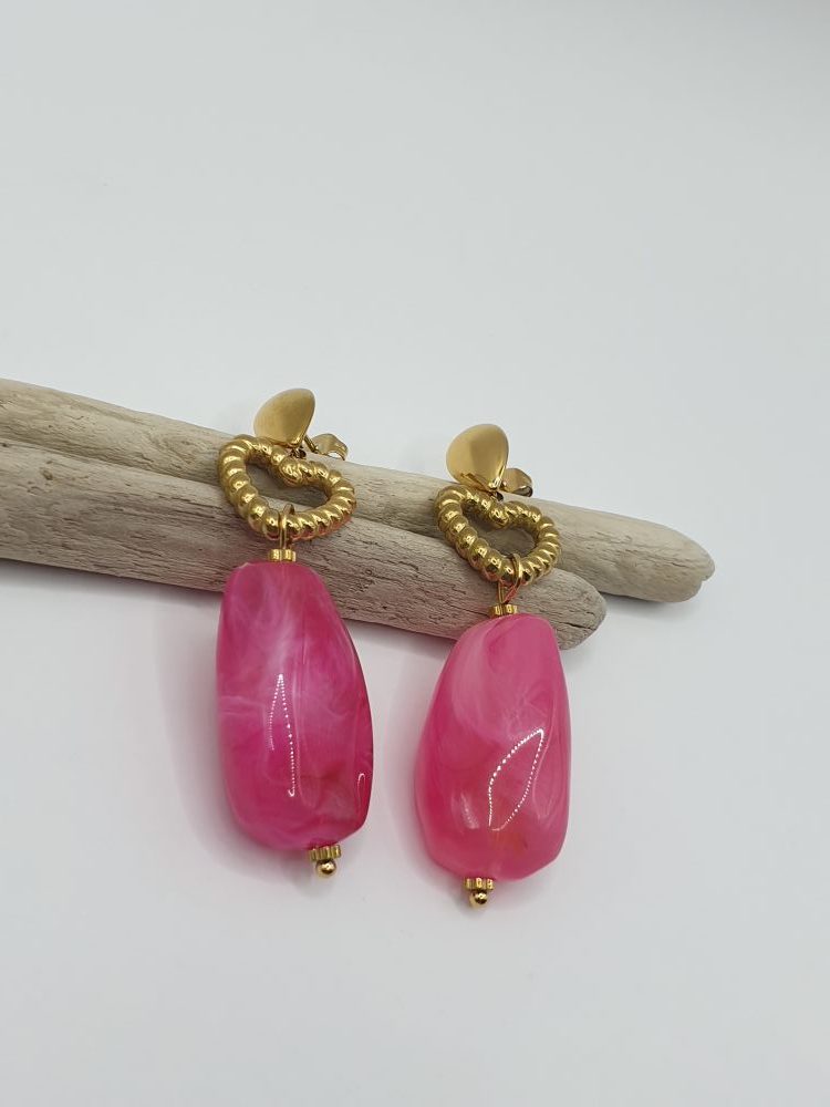 boucles oreilles acier inoxydable tissa , sur moderne-bijoux .fr - Bijoux ethniques & Femmes du monde