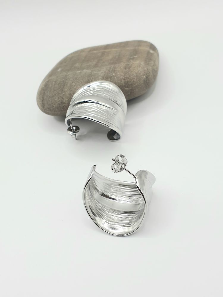 boucles oreilles acier inoxydable ebony, sur moderne - bijoux.fr