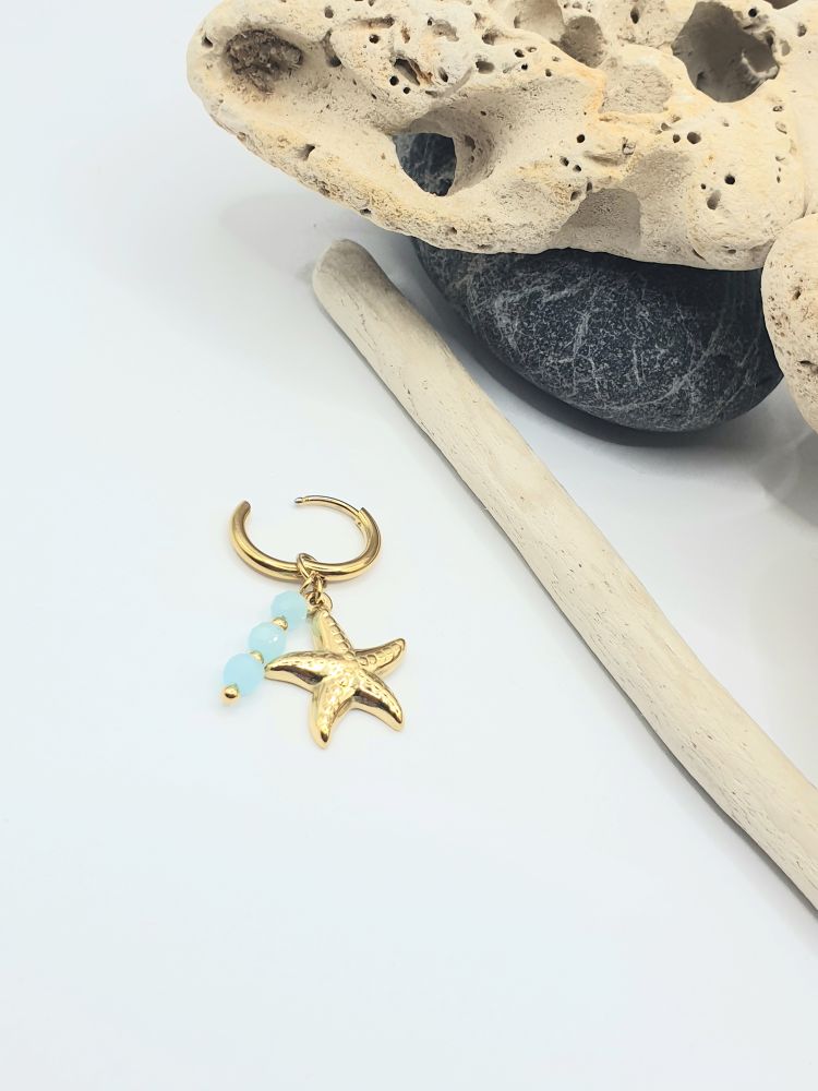 boucles oreilles acier inoxydable etoile-de-mer-oceana , sur moderne-bijoux.fr - Bijoux ethniques & Femmes du monde