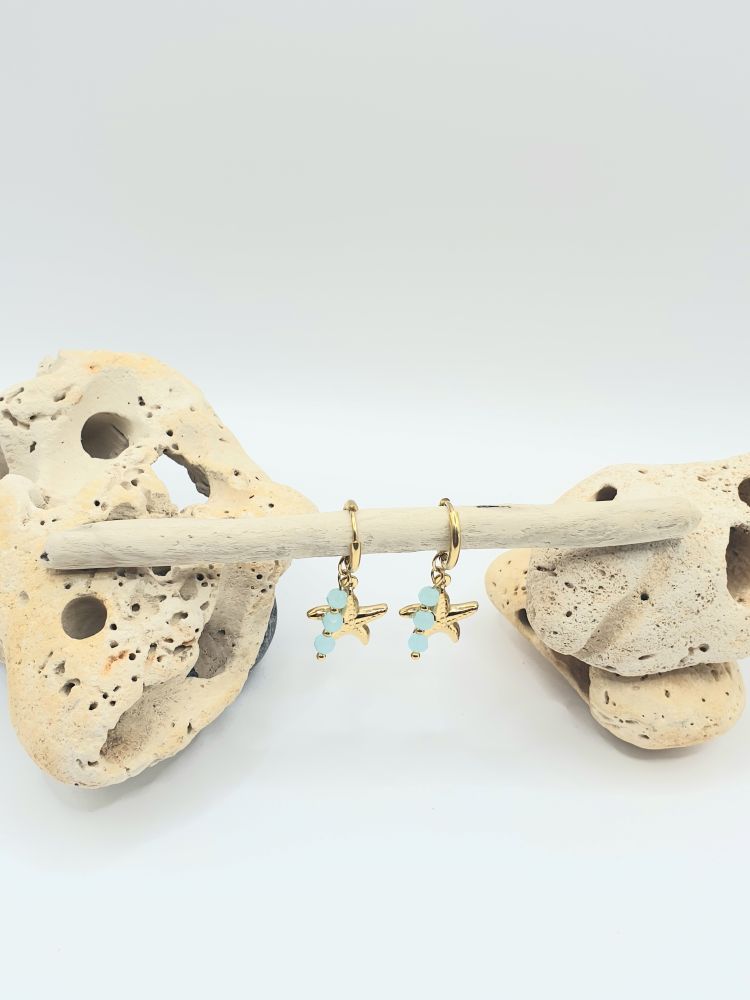 boucles oreilles acier inoxydable etoile-de-mer-oceana , sur moderne-bijoux.fr - Bijoux ethniques & Femmes du monde
