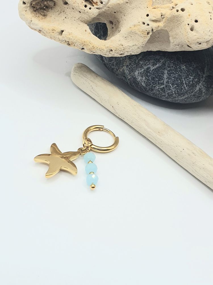 boucles oreilles acier inoxydable etoile-de-mer-oceana , sur moderne-bijoux.fr - Bijoux ethniques & Femmes du monde
