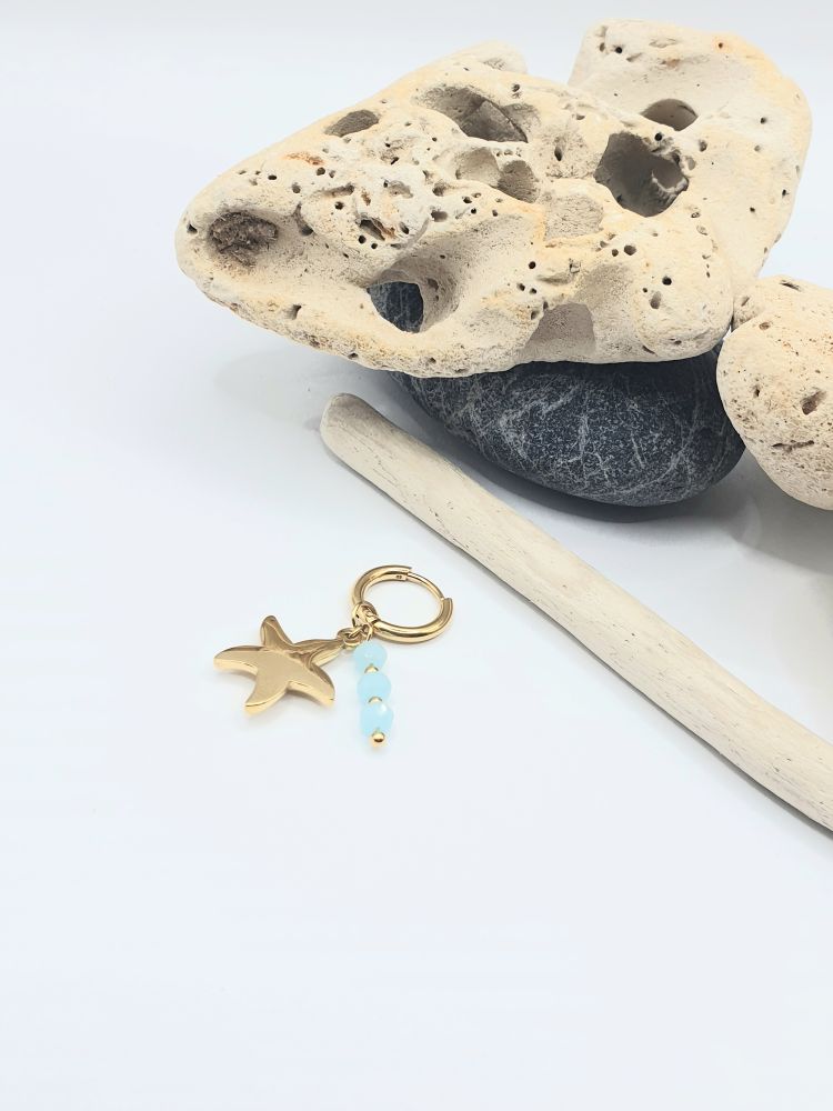 boucles oreilles acier inoxydable etoile-de-mer-oceana , sur moderne-bijoux.fr - Bijoux ethniques & Femmes du monde