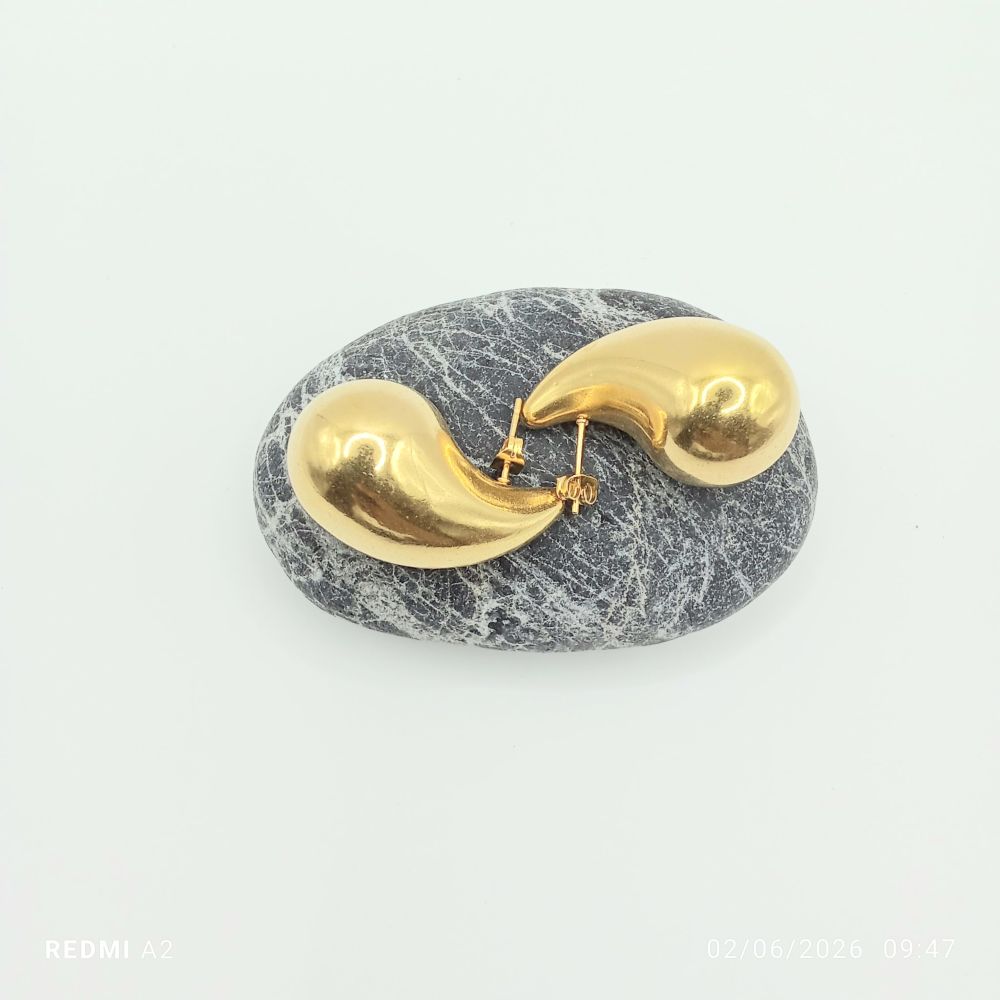 boucles oreilles acier inoxydable goutte d'eau , sur moderne-bijoux.fr - Bijoux ethniques & Femmes du monde