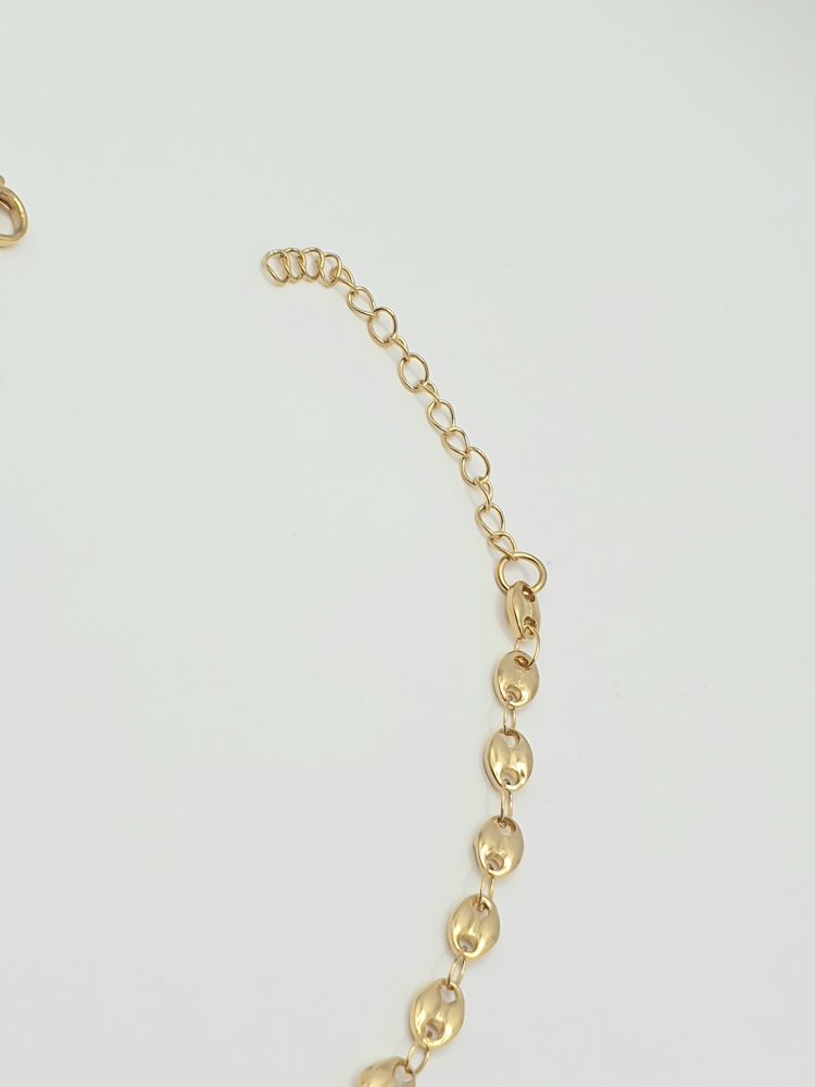 chaine cheville acier inoxydable grain de café , sur moderne-bijoux.fr - Bijoux ethniques & Femmes du monde