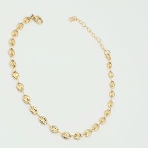 chaine cheville acier inoxydable grain de café , sur moderne-bijoux.fr - Bijoux ethniques & Femmes du monde