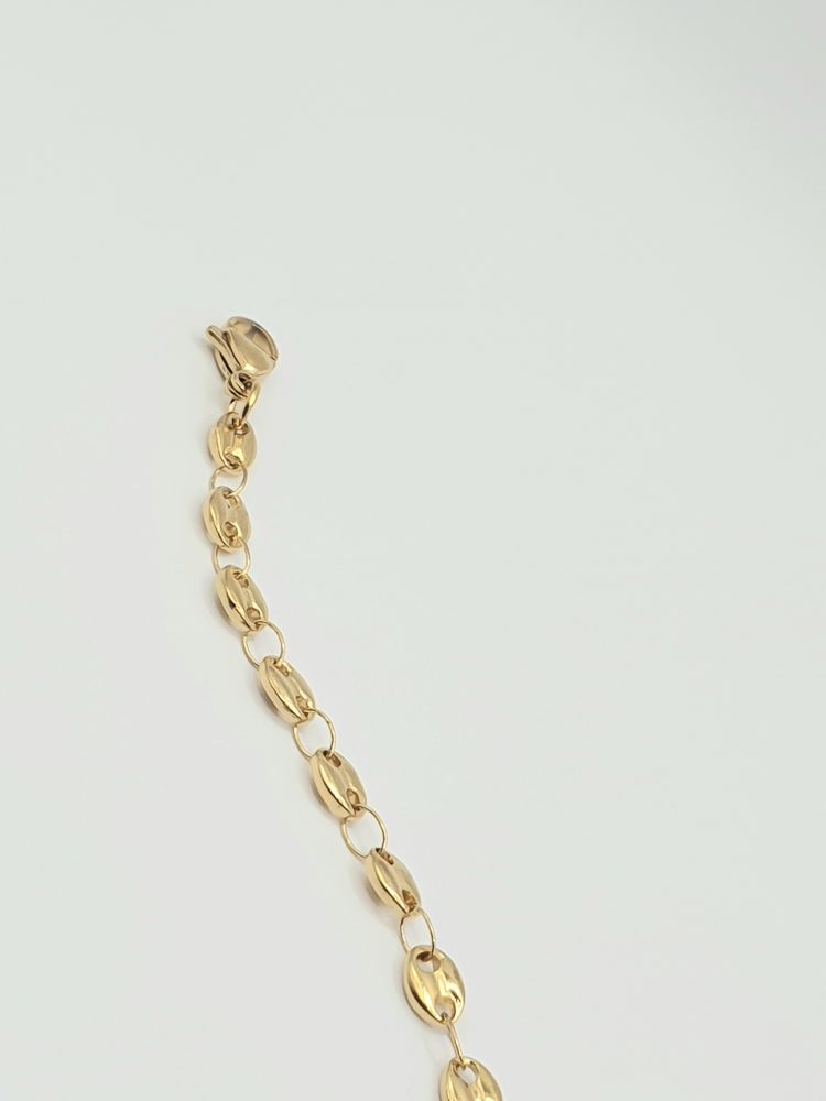 chaine cheville acier inoxydable grain de café , sur moderne-bijoux.fr - Bijoux ethniques & Femmes du monde