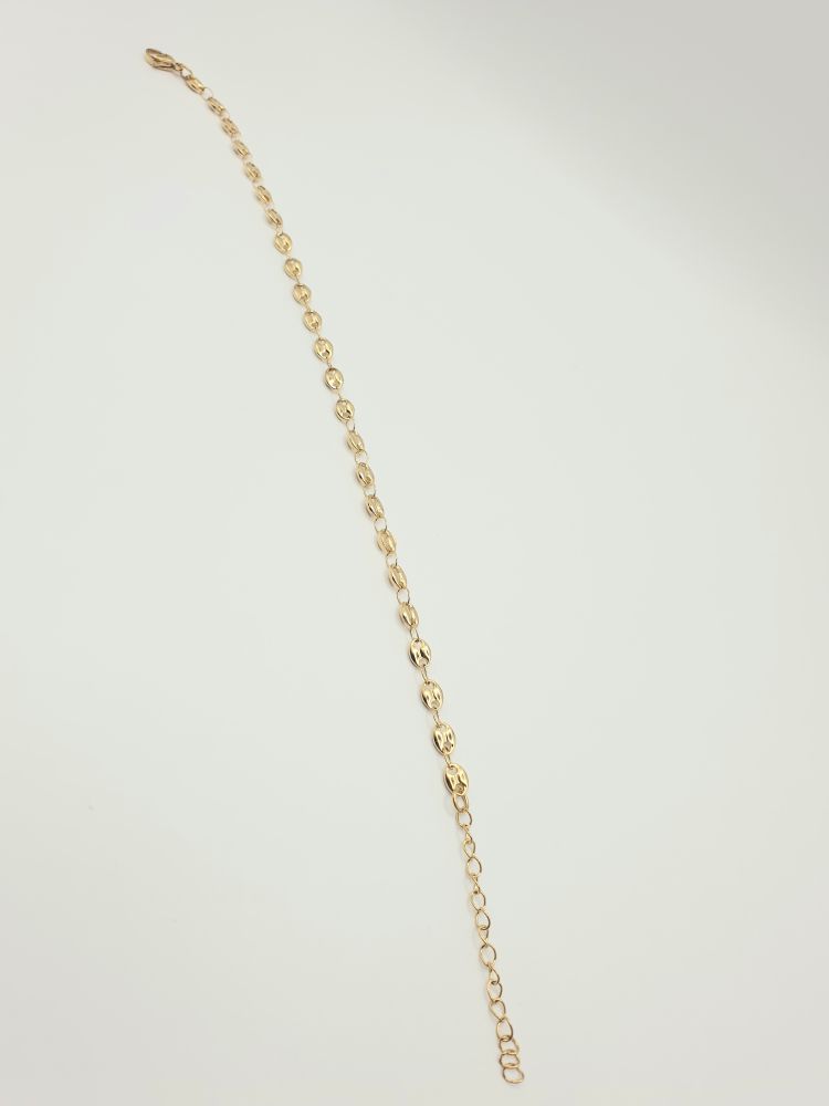 chaine cheville acier inoxydable grain de café , sur moderne-bijoux.fr - Bijoux ethniques & Femmes du monde